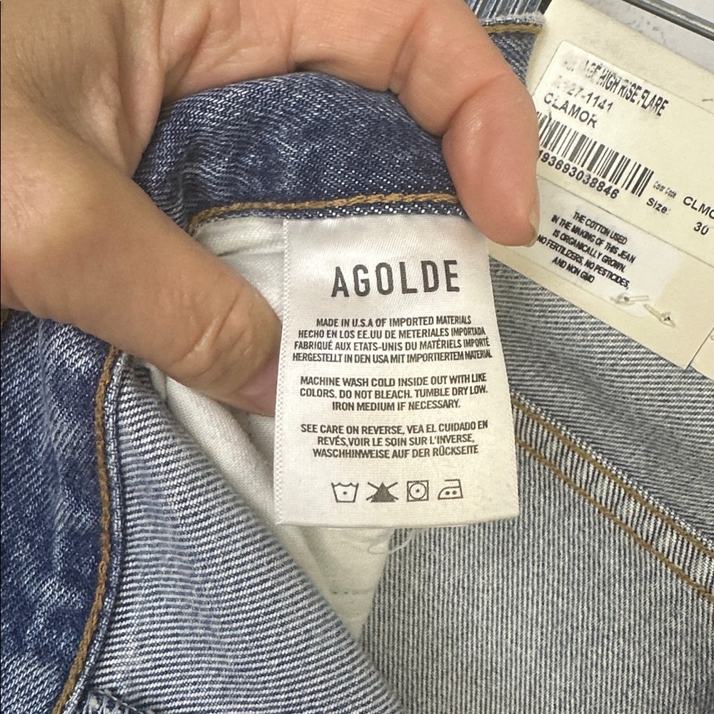 NEW Agolde Vintage Flare High Rise Jeans in Clamor 30 Organic Cotton Made in USA - Picture 13 of 16